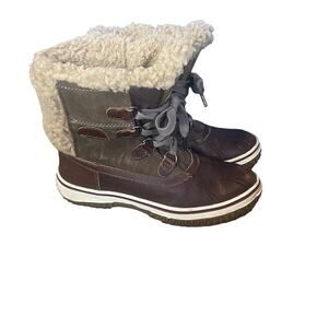Pajar Women Size 6-6.5 Leather Faux Fur Waterproof Winter Snow Boots